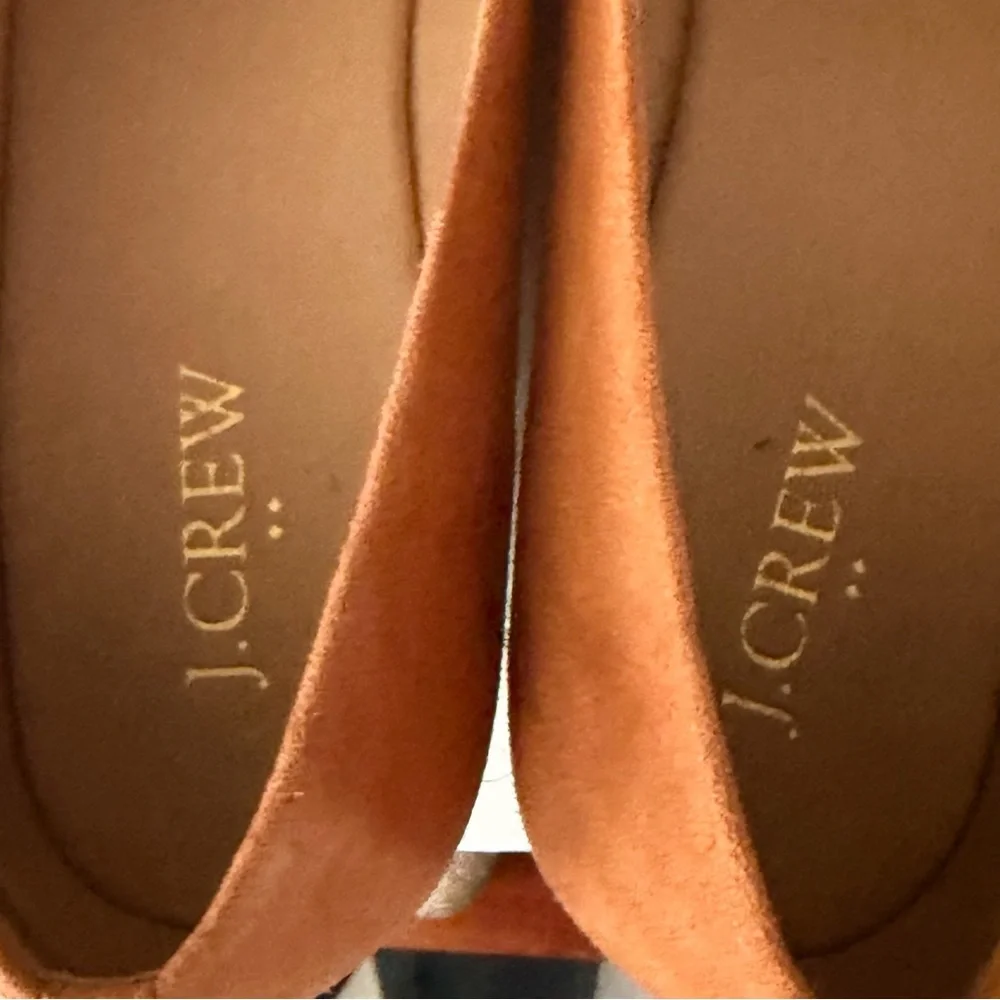 J. Crew Cognac Espadrille Faux Suede Wedges Women's Size 9